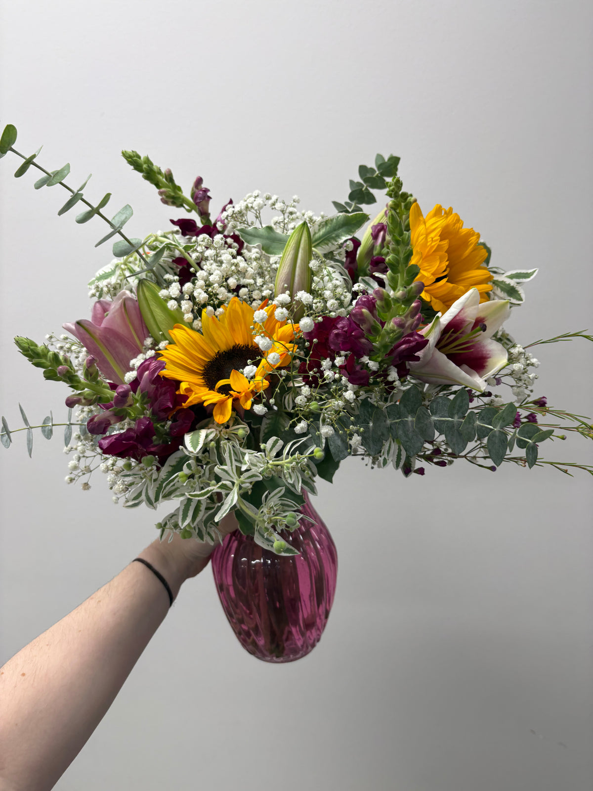 Purple yellow mixed vase
