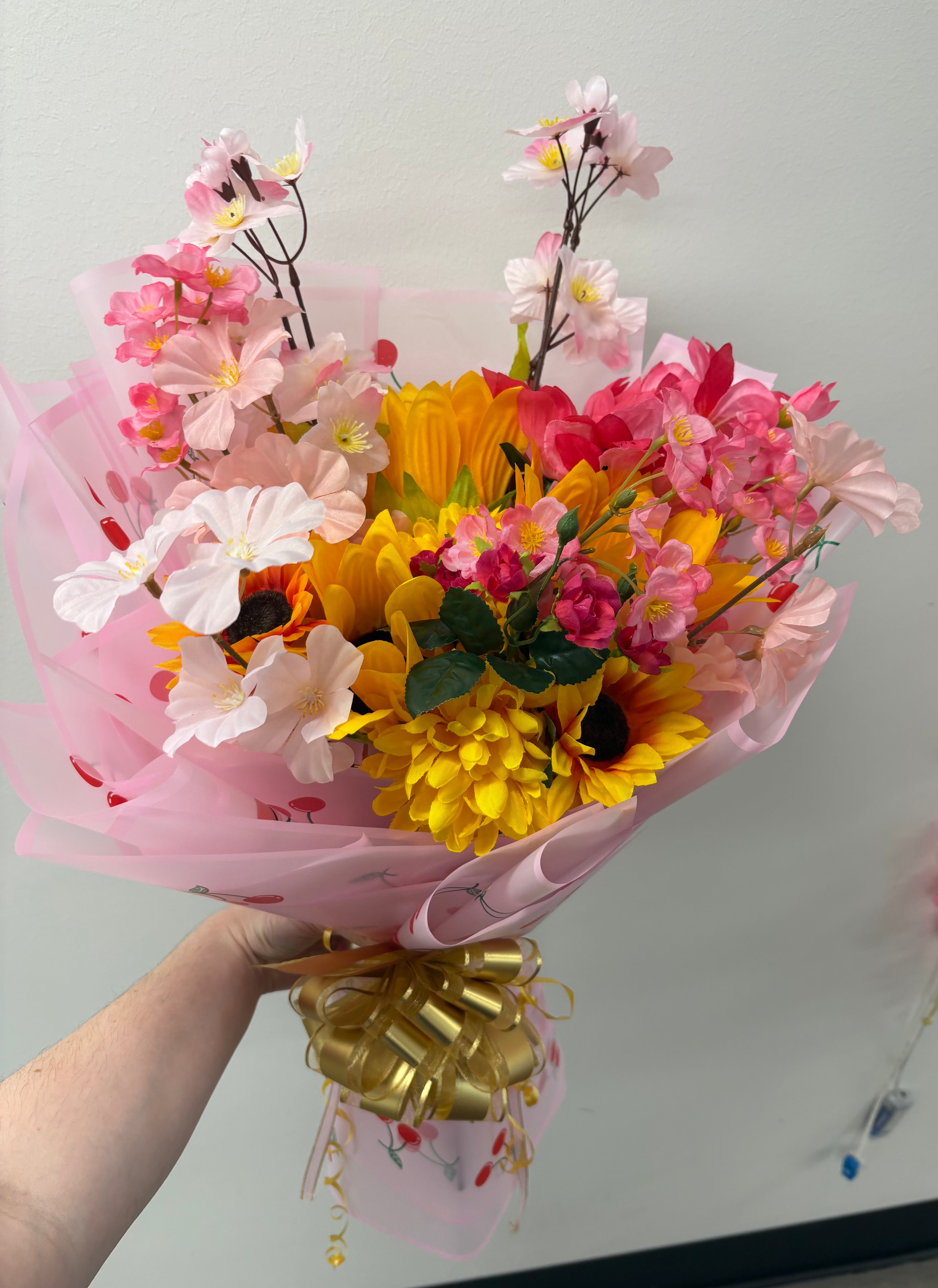 Pink Sunshine Artificial Bouquet.