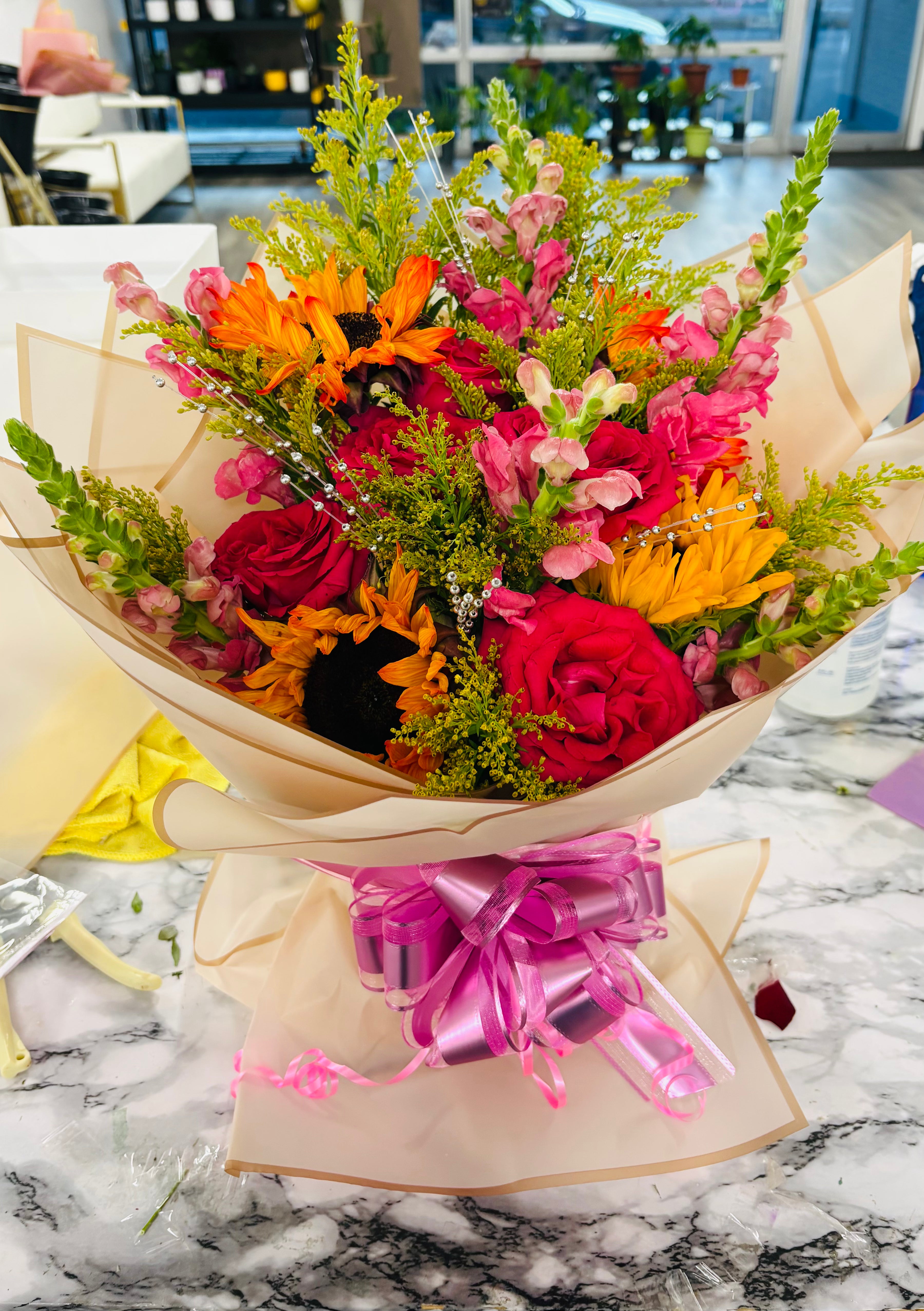 Sunset Rose Garden Bouquet.