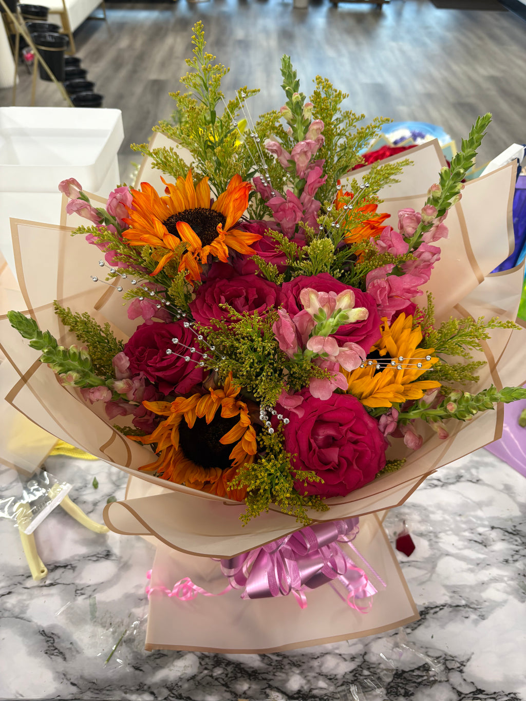 Sunset Rose Garden Bouquet.